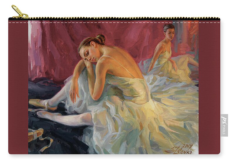 Ballet Zip Pouch featuring the painting Two Dancers by Serguei Zlenko