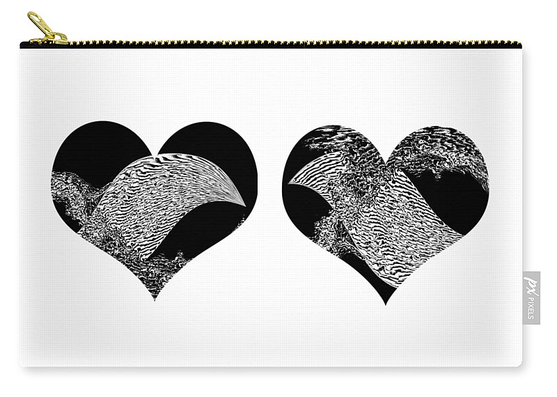 Heart Zip Pouch featuring the photograph Two Dolphin Hearts Swimming by Marilyn Cornwell