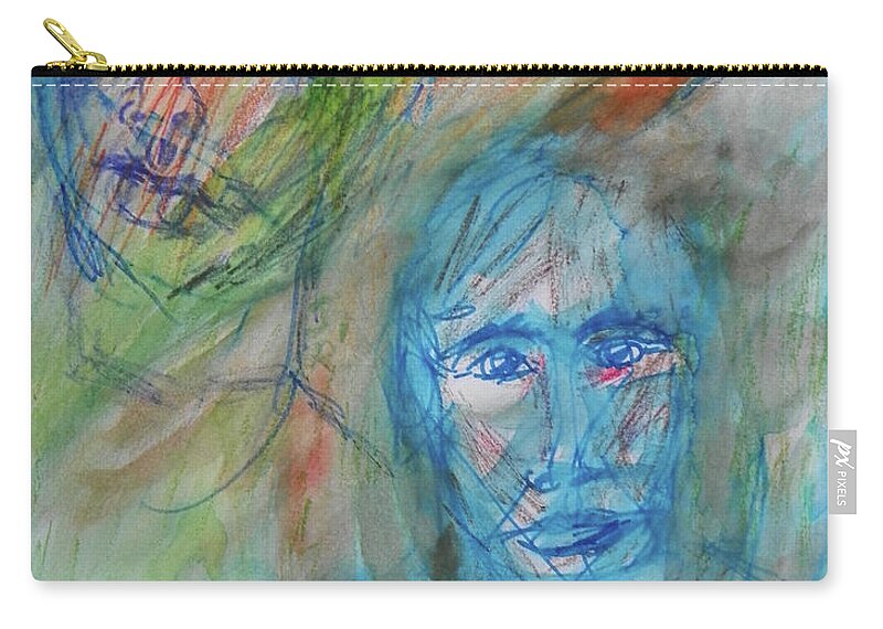 Abstract Zip Pouch featuring the painting Two Faces by Judith Redman