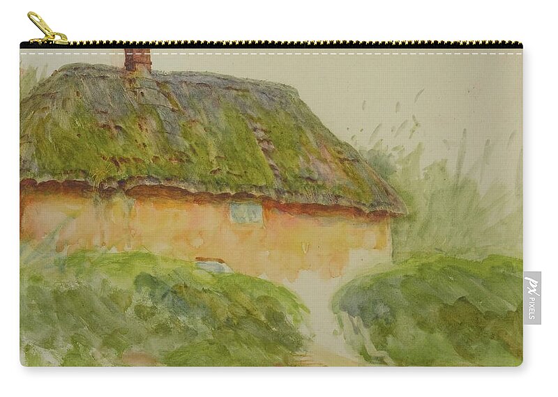 Helen Allingham Zip Pouch featuring the painting Two Hedges by MotionAge Designs