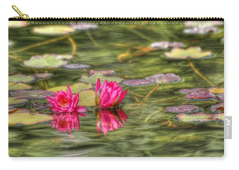 Lily Zip Pouch featuring the photograph Two Lilies by Richard Omura