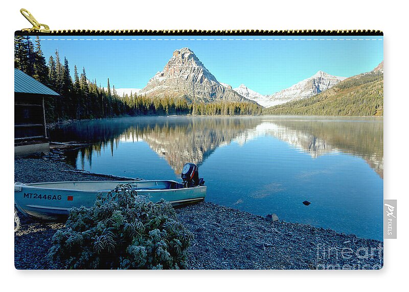  Zip Pouch featuring the photograph Two Medicine Boat 4 by Adam Jewell