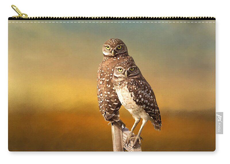 Owl Zip Pouch featuring the photograph Two Of Us by Kim Hojnacki
