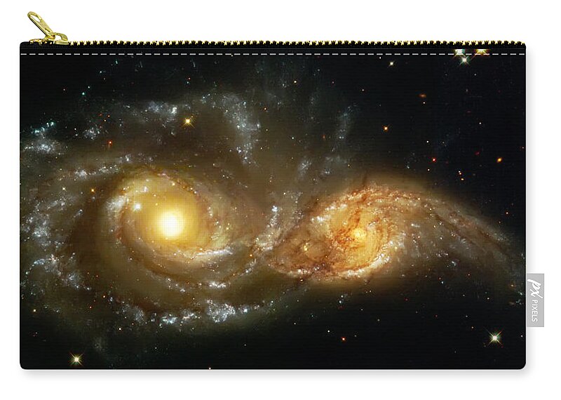 Nebula Zip Pouch featuring the photograph Two Spiral Galaxies by Jennifer Rondinelli Reilly - Fine Art Photography