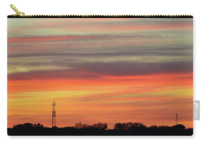 Abstract Zip Pouch featuring the photograph Two Towers At Sunset by Lyle Crump
