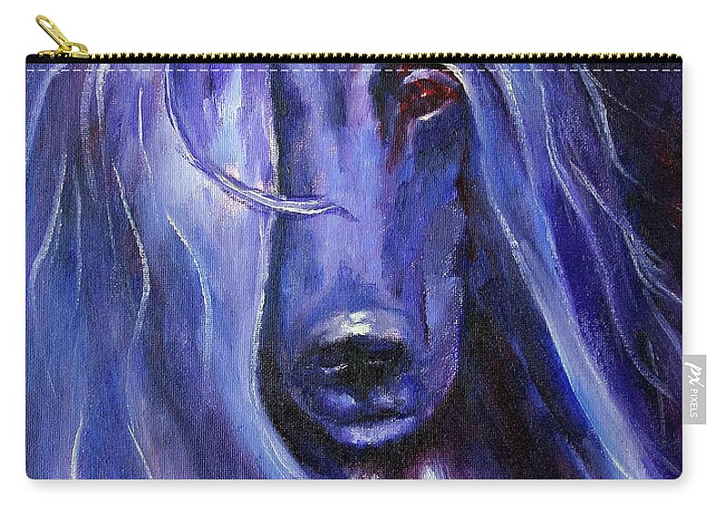 Afghan Hound Zip Pouch featuring the painting Ty Afghan Hound by Terry Chacon