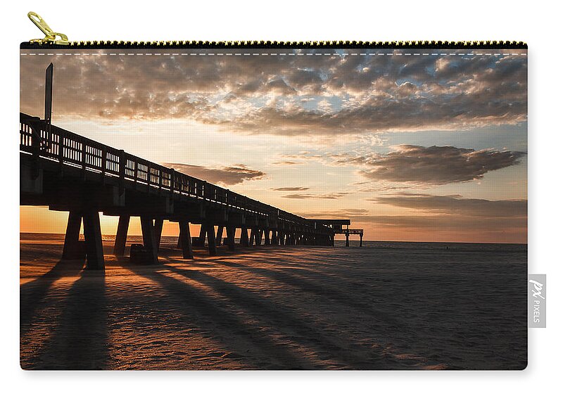 Steven Bateson Zip Pouch featuring the photograph Tybee Island Sunrise by Steven Bateson