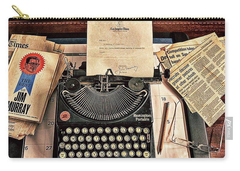 Writer Zip Pouch featuring the photograph Typewriter by Don Schimmel