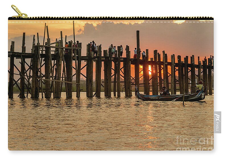 River Zip Pouch featuring the photograph U-Bein Bridge by Werner Padarin