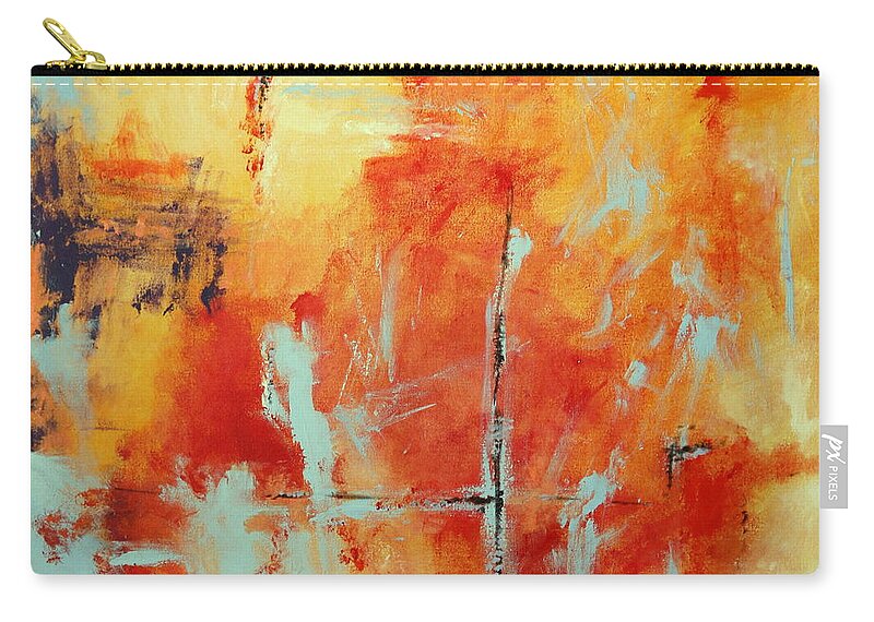 Fire Zip Pouch featuring the painting Uncharted Destination by M Diane Bonaparte