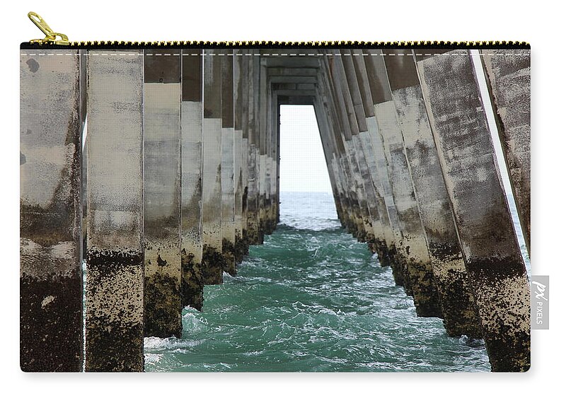 Wrightsville Beach Zip Pouch featuring the photograph Under the Johnnie Mercer Pier by Rand Wall