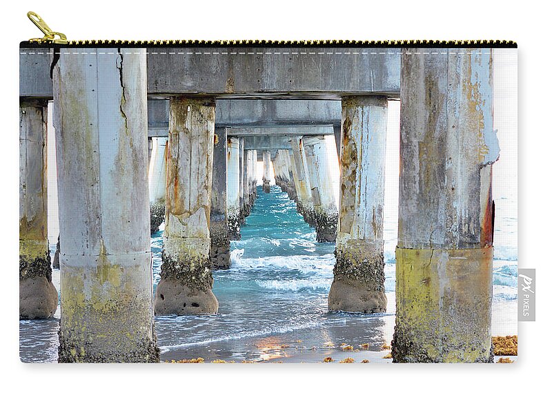Pier Zip Pouch featuring the photograph Under The Pier by Ken Figurski