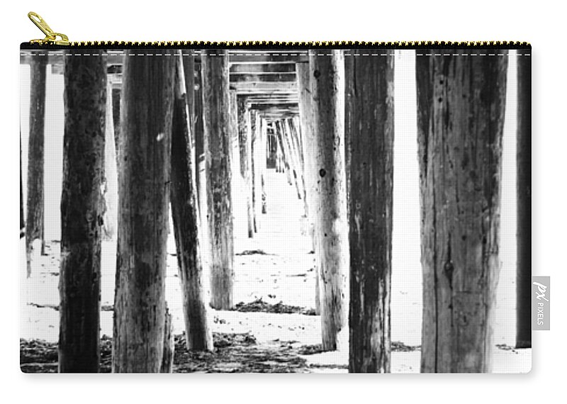 Pier Zip Pouch featuring the mixed media Under The Pier by Linda Woods