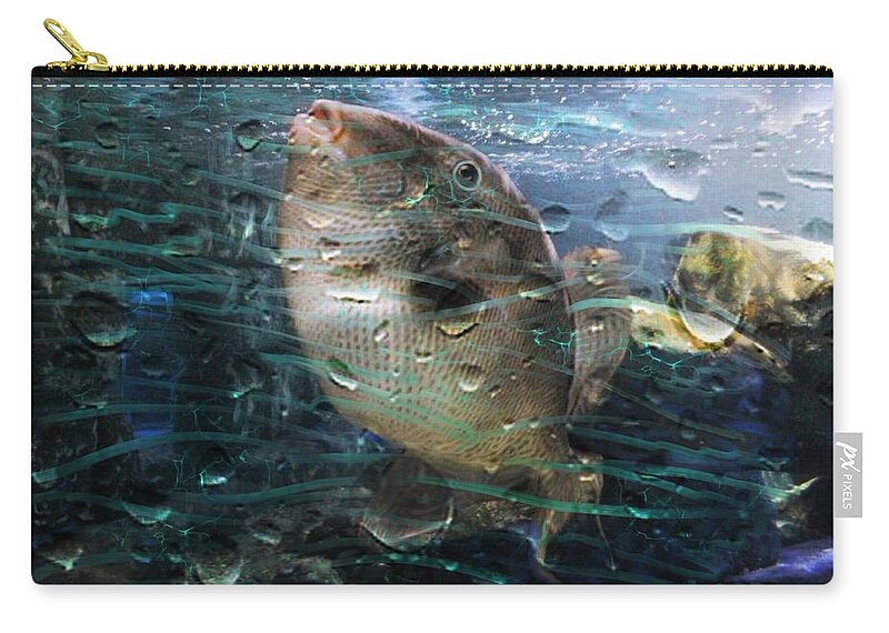 Sea Zip Pouch featuring the painting Under the Sea #1 by Angela Weddle