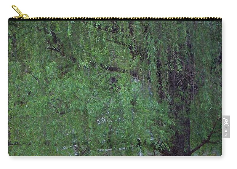 Scenic Zip Pouch featuring the photograph Under The Willow by Skip Willits