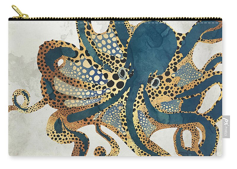 Octopus Carry-all Pouch featuring the digital art Underwater Dream VI by Spacefrog Designs