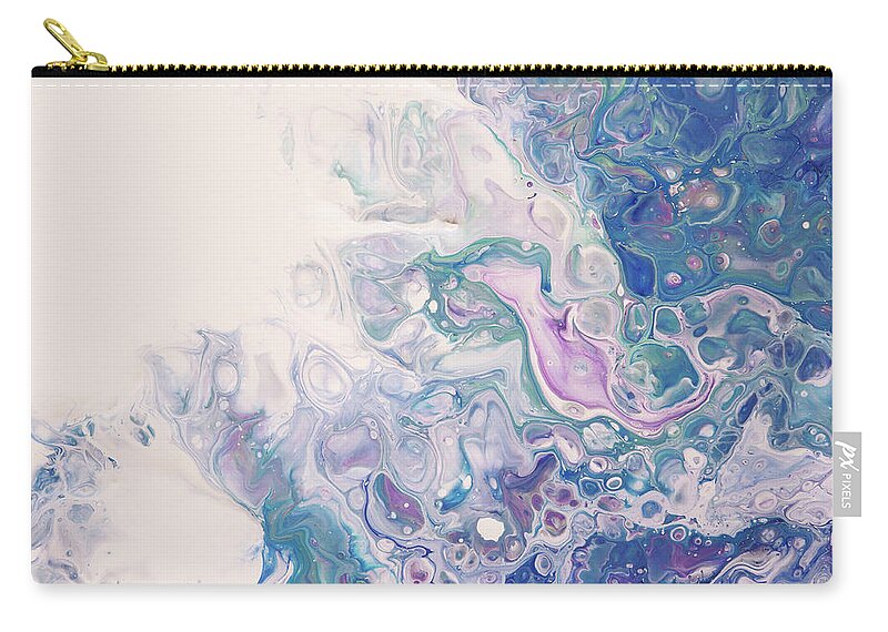 Jenny Rainbow Fine Art Photography Zip Pouch featuring the photograph Underwater Worlds Fragment 5. Abstract Fluid Acrylic Painting by Jenny Rainbow