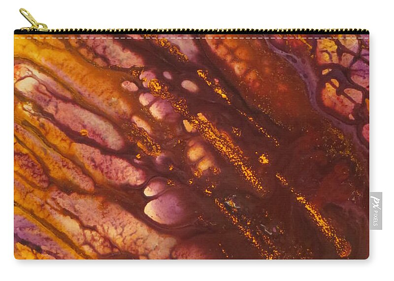 Abstract Zip Pouch featuring the painting Undeviating by Soraya Silvestri