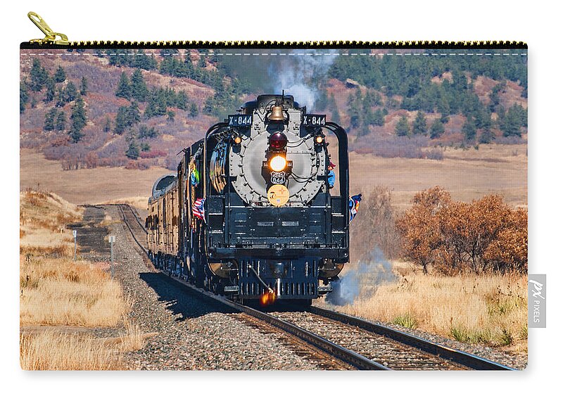 Locomotive Zip Pouch featuring the photograph Union Pacific 844 by Alana Thrower