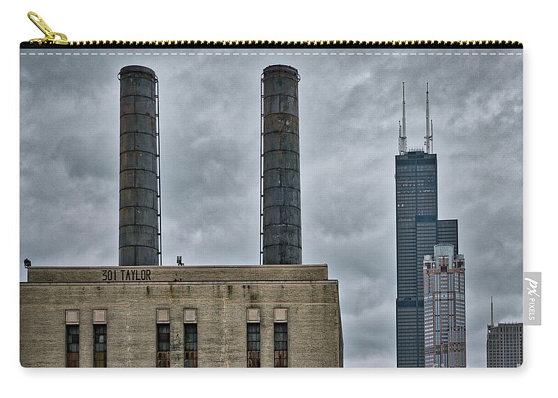 Chicago Zip Pouch featuring the photograph Union Station Power Plant by Izet Kapetanovic