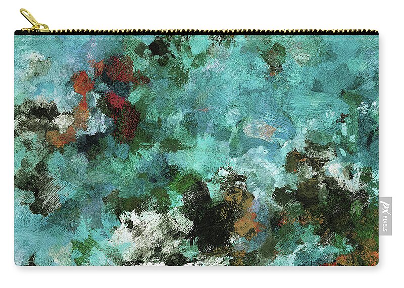 Abstract Zip Pouch featuring the painting Unique Abstract Art / Landscape Painting by Inspirowl Design