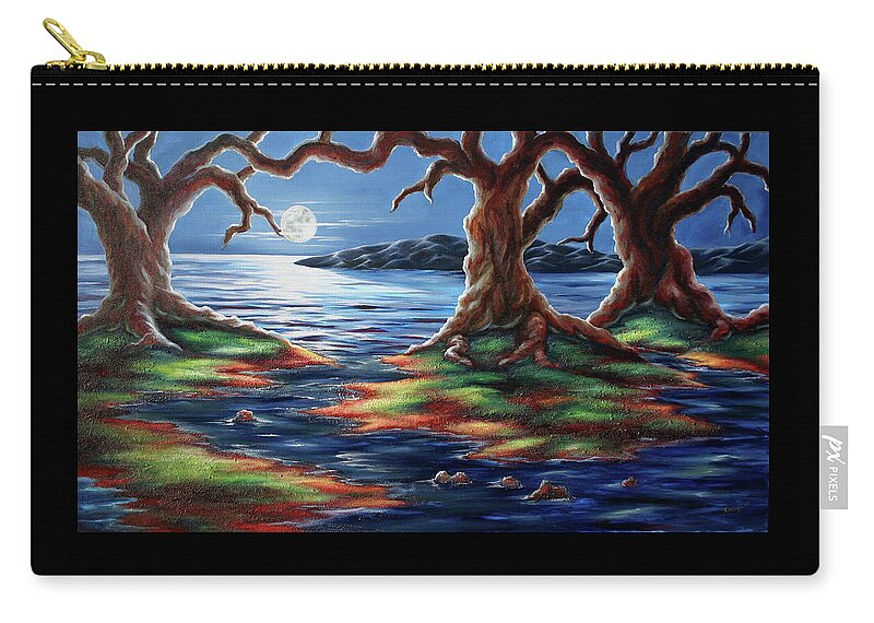 Textured Painting Zip Pouch featuring the painting United Trees by Jennifer McDuffie