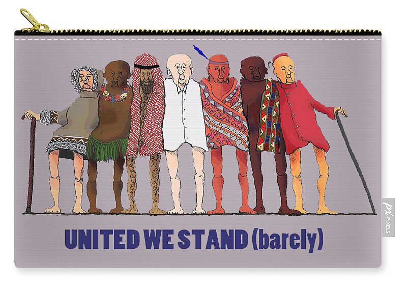  Zip Pouch featuring the digital art United We Stand #1 by R Allen Swezey