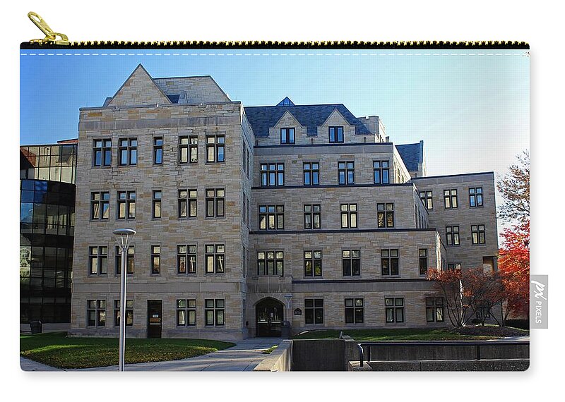 University Of Toledo Zip Pouch featuring the photograph University of Toledo Stranahan Hall II by Michiale Schneider