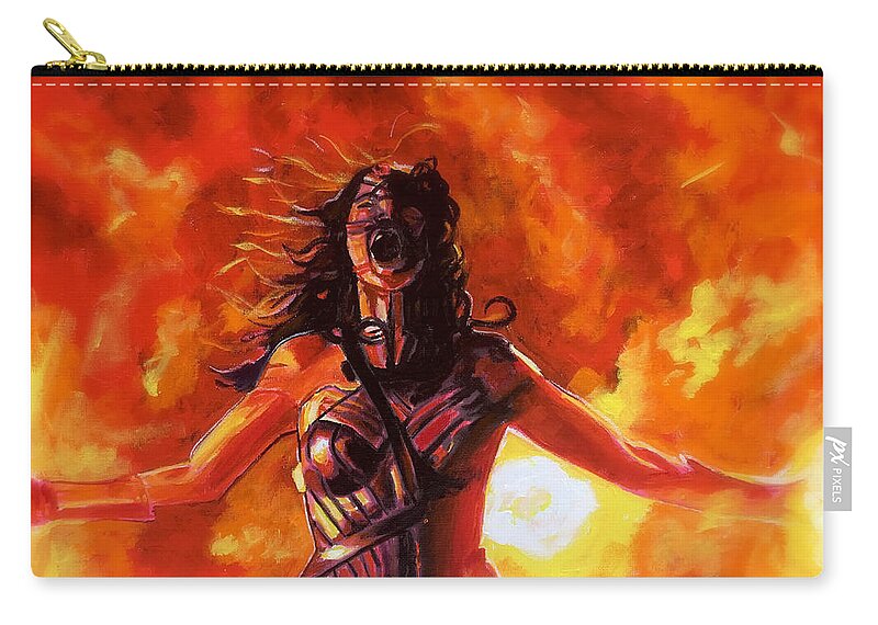 Wonder Woman Zip Pouch featuring the painting Unleashed by Joel Tesch