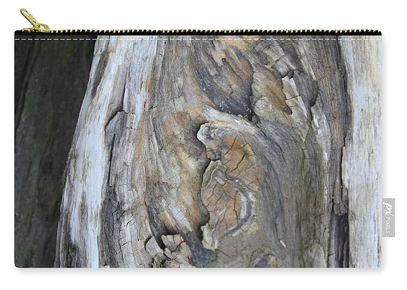 Tidal Zip Pouch featuring the photograph Untitled V - Tidal Wood by Annekathrin Hansen