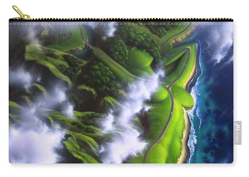 Coastline Zip Pouch featuring the painting Unveiled by Jerry LoFaro