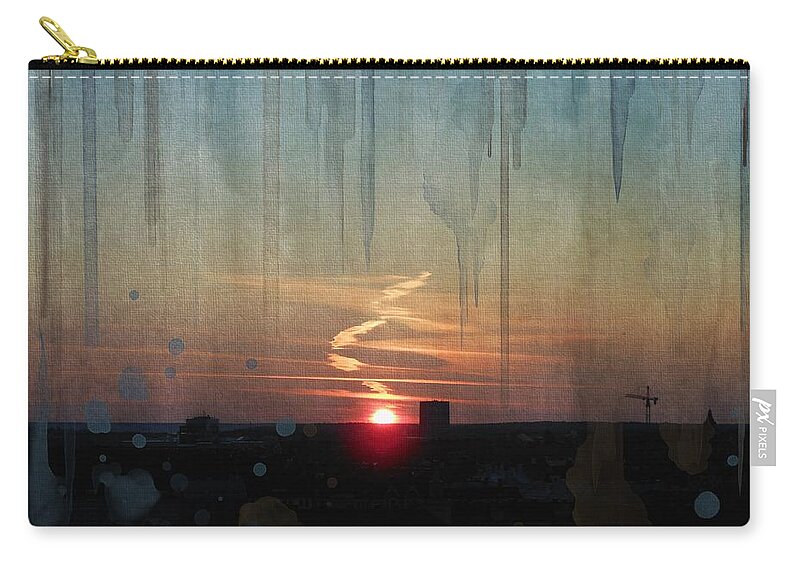 Urban Zip Pouch featuring the painting Urban Sunrise by Ivana Westin