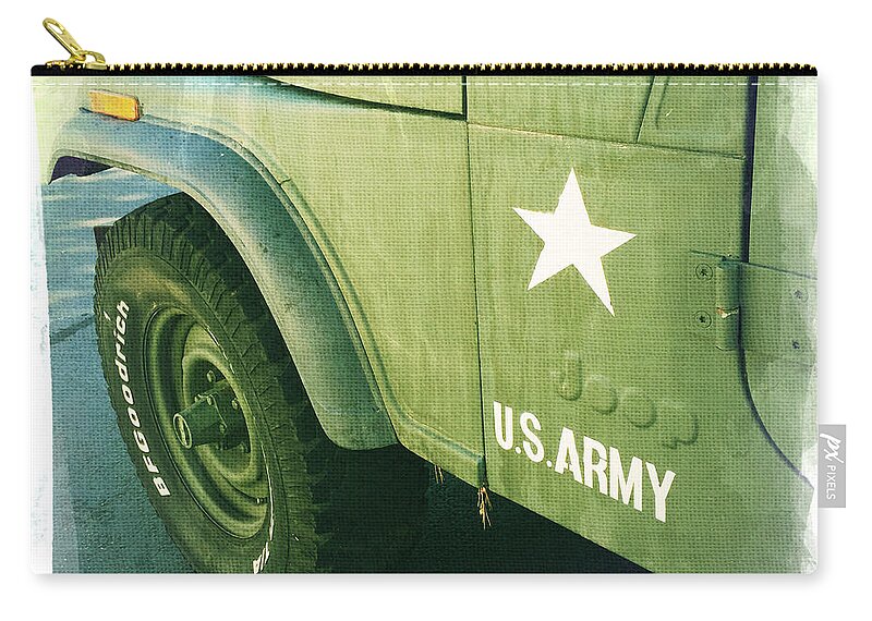 Us Army Jeep Zip Pouch featuring the photograph US Army Jeep by Nina Prommer