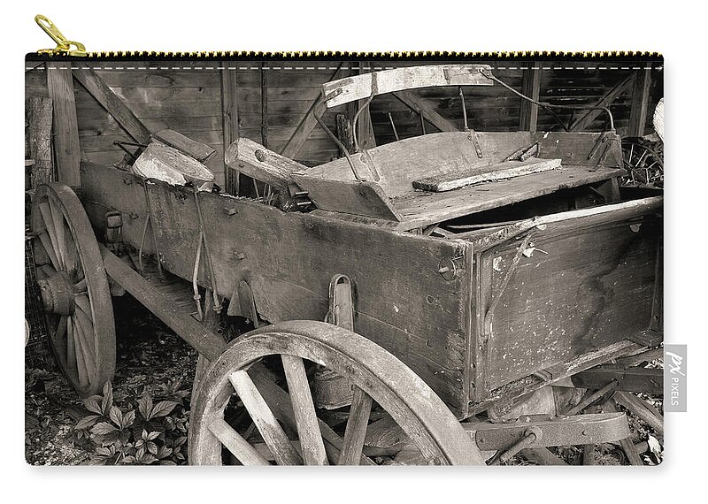 Farm Zip Pouch featuring the photograph Used Farm Wagon by Scott Kingery