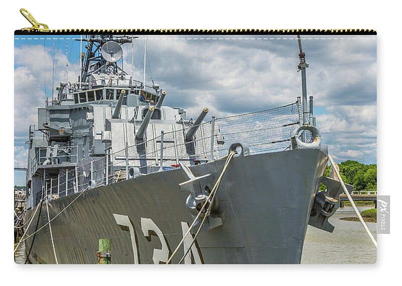 Uss Laffey Zip Pouch featuring the photograph USS Laffey DD-724 by Donnie Whitaker