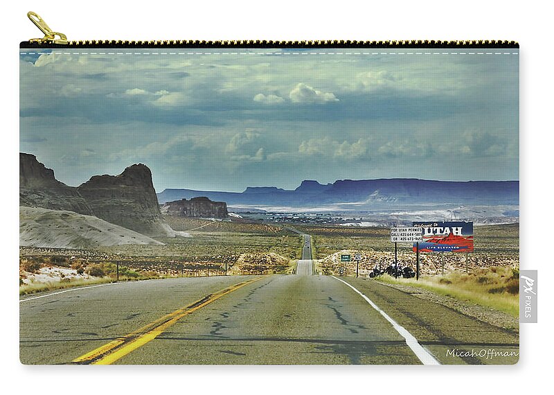 Utah Zip Pouch featuring the photograph Utah Border by Micah Offman
