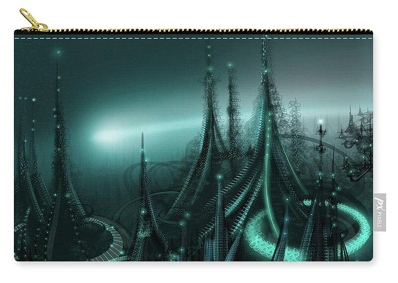 Cityscape Zip Pouch featuring the digital art Utopia by James Hill