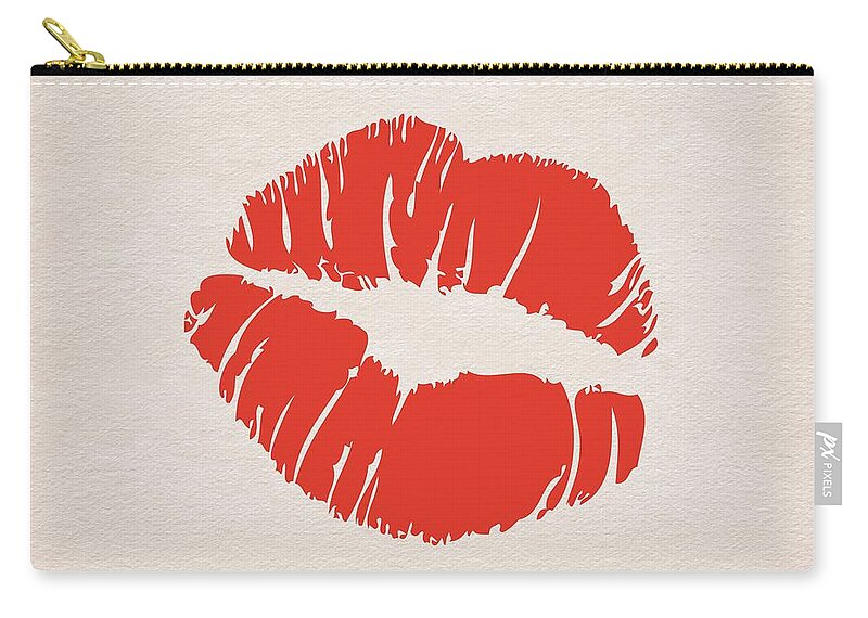 Kiss Zip Pouch featuring the painting Valentine Kiss by Marian Lonzetta