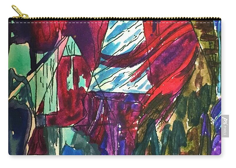 Abstract Carry-all Pouch featuring the painting Valentine's Day by Angela Weddle