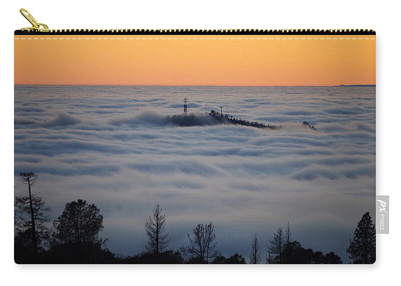 Fog Zip Pouch featuring the photograph Valley Sunset Fog by Kevin B Bohner