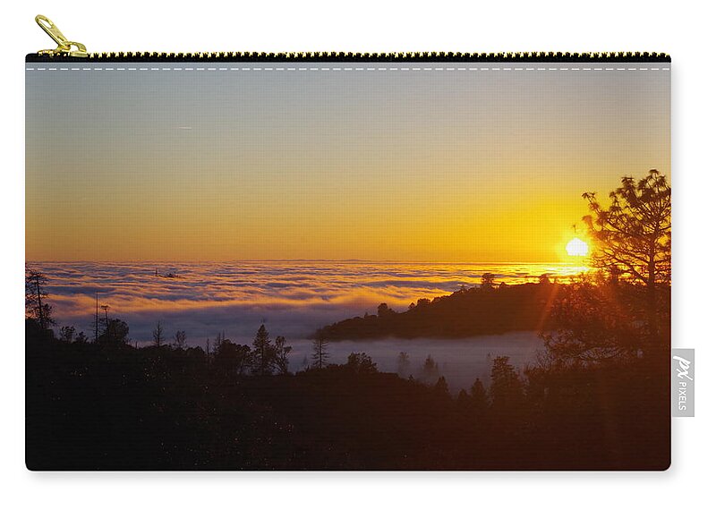 Fog Zip Pouch featuring the photograph Valley Sunset by Kevin B Bohner