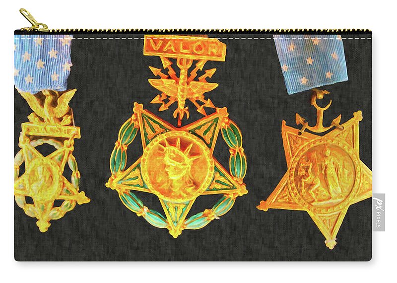 Congressional Medal Of Honor Zip Pouch featuring the photograph Valor by SR Green
