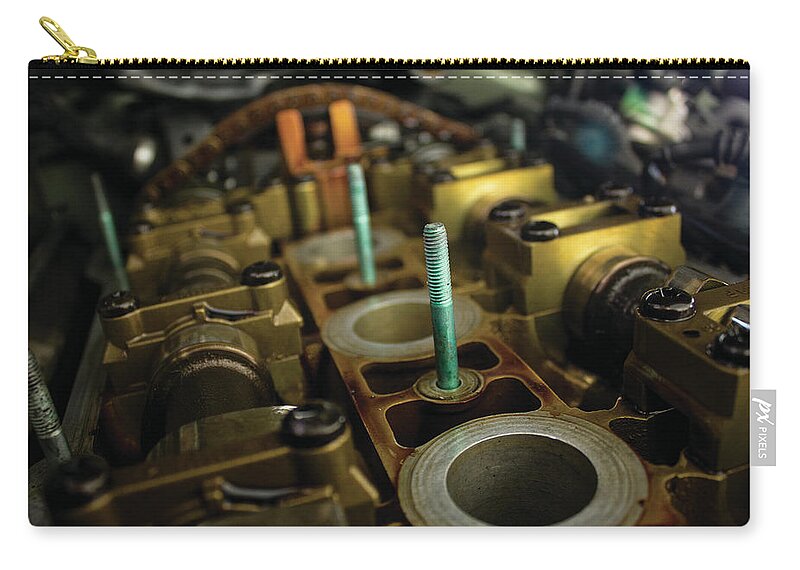 Engine Zip Pouch featuring the photograph Valvetrain by Preston Maurer