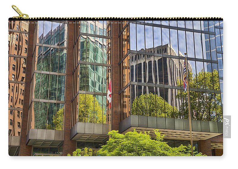 Vancouver Zip Pouch featuring the photograph Vancouver Reflections by Theresa Tahara