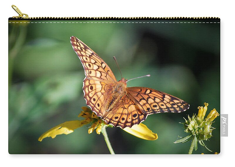 Butterfly Zip Pouch featuring the photograph Variegated Fritillary Butterfly by Kerri Farley