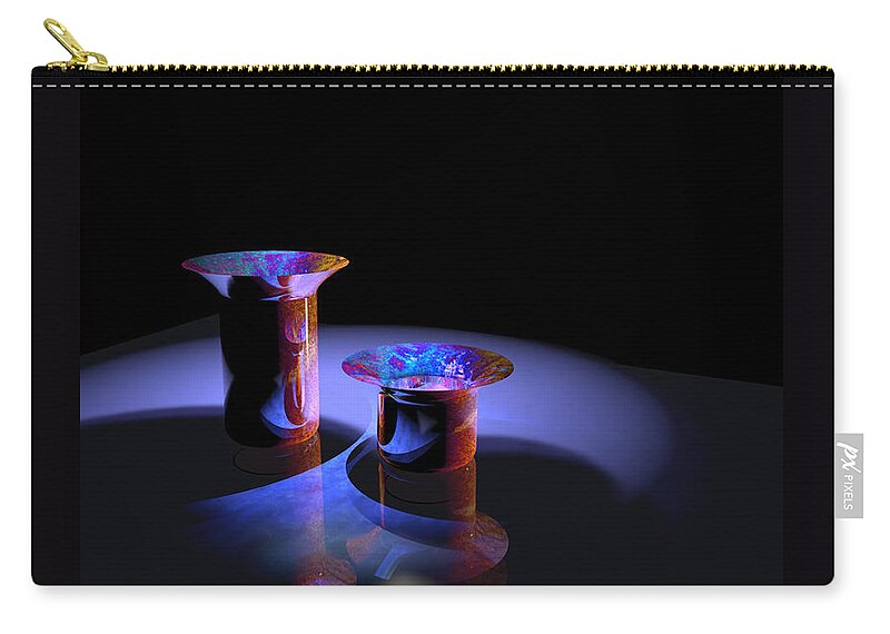 3d Zip Pouch featuring the digital art Vase 2 by Paul Gaj