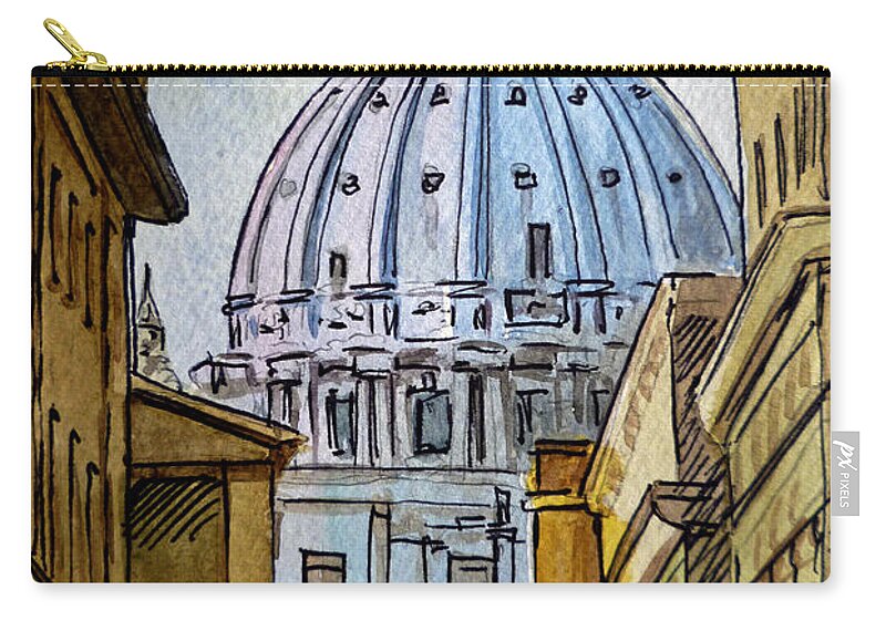 Vatican Zip Pouch featuring the painting Vatican City by Irina Sztukowski