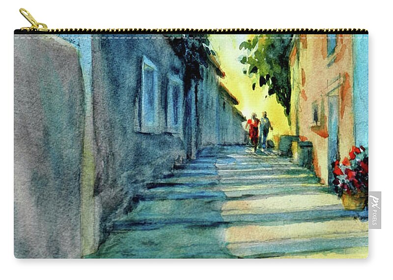 Vaugines Zip Pouch featuring the painting Vaugines Steps No 2					 by Virgil Carter