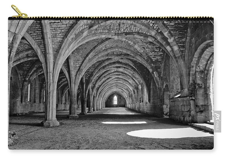 Monochrome Photography Zip Pouch featuring the photograph Vaults. by Elena Perelman