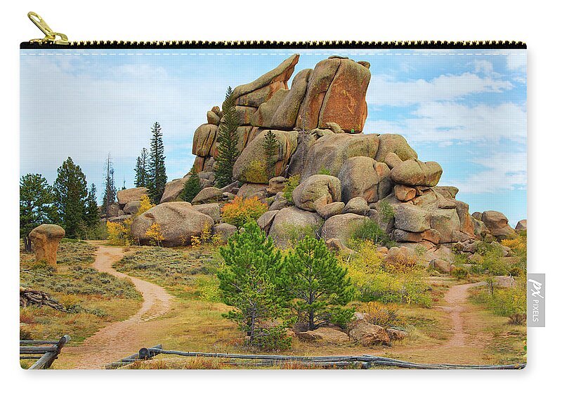 Wyoming Zip Pouch featuring the photograph Vedauwoo by Nancy Dunivin